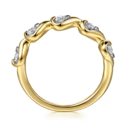 Gabriel & Co. Fiora - 14K White Yellow Gold Diamond Stackable Ring