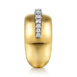 Discount Gabriel & Co. Fiora - 14K White Yellow Gold Diamond Wide Band Ring