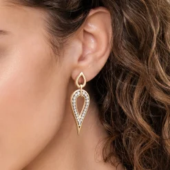 Online Gabriel & Co. Fiora - 14K White Yellow Gold Diamond Teardrop Stud Drop Earrings