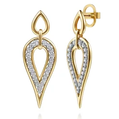 Online Gabriel & Co. Fiora - 14K White Yellow Gold Diamond Teardrop Stud Drop Earrings