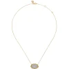 Clearance Gabriel & Co. Fiora - 14K White Yellow Gold Pave Diamond Horizontal Oval Pendant Necklace