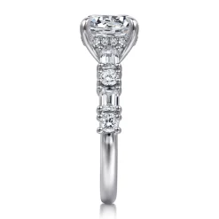 Sale Gabriel & Co. Fleure - 14K White Gold Round Diamond Engagement Ring