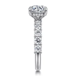 Discount Gabriel & Co. Florah - 14K White Gold Round Diamond Engagement Ring