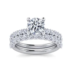 Outlet Gabriel & Co. Florah - 14K White Gold Round Hidden Halo Diamond Engagement Ring