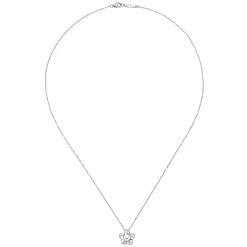 Gabriel & Co. Floral - 18 inch 925 Sterling Silver Pearl Flower Pendant Necklace