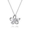 Clearance Gabriel & Co. Floral - 18 inch 925 Sterling Silver White Sapphire Flower Pendant Necklace
