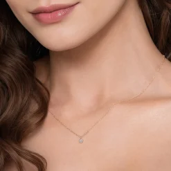 Discount Gabriel & Co. Floral - 14K White and Yellow Gold Diamond Flower Pendant Necklace