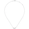 Sale Gabriel & Co. Floral - 14K White Gold Diamond Leaf Curved Bar Necklace