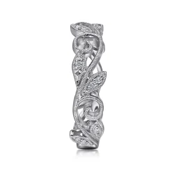Gabriel & Co. Floral - 14K White Gold Diamond Stackable Ring
