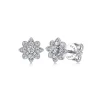 Gabriel & Co. Floral - 14K White Gold Floral Diamond Stud Earrings