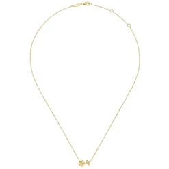 Sale Gabriel & Co. Floral - 14K Yellow Gold Double Flower Diamond Necklace
