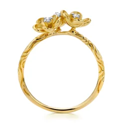 Online Gabriel & Co. Floral - 14K Yellow Gold Engraved Floral Diamond Ring