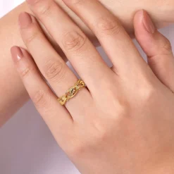 Outlet Gabriel & Co. Floral - 14K Yellow Gold Filigree Floral Ring