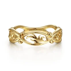 Outlet Gabriel & Co. Floral - 14K Yellow Gold Filigree Floral Ring