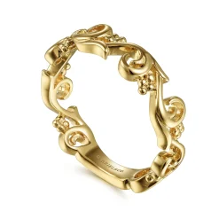 Gabriel & Co. Floral - 14K Yellow Gold Floral Stackable Ring