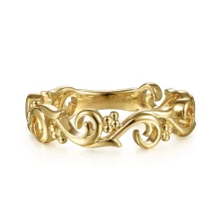 Gabriel & Co. Floral - 14K Yellow Gold Floral Stackable Ring