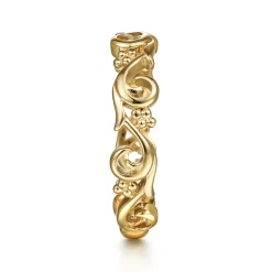 Gabriel & Co. Floral - 14K Yellow Gold Floral Stackable Ring