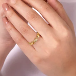 Gabriel & Co. Floral - 14K Yellow Gold Floral Stackable Ring