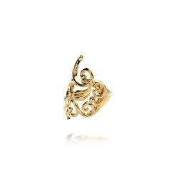 Sale Gabriel & Co. Floral - 14K Yellow Gold Single Floral Ear Cuff