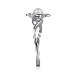 Clearance Gabriel & Co. Floral - Sterling Silver Pearl Flower Ring