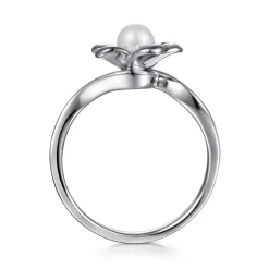 Clearance Gabriel & Co. Floral - Sterling Silver Pearl Flower Ring