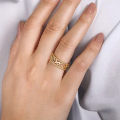 Clearance Gabriel & Co. Floral - Vintage 14K Yellow Gold Swirly Ring