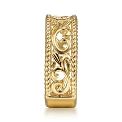 Clearance Gabriel & Co. Floral - Vintage 14K Yellow Gold Swirly Ring
