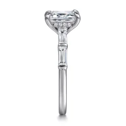 Online Gabriel & Co. Flores - 14K White Gold Emerald Cut Five Stone Diamond Engagement Ring