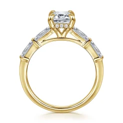 Online Gabriel & Co. Flores - 14K Yellow Gold Emerald Cut Five Stone Diamond Engagement Ring