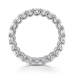 New Gabriel & Co. Forever - 14K White Gold Scallop Setting Princess Cut Diamond Eternity Band - 2.7 ct