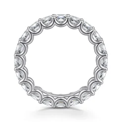Clearance Gabriel & Co. Forever - 14K White Gold Scallop Setting Princess Cut Diamond Eternity Band - 3.4 ct