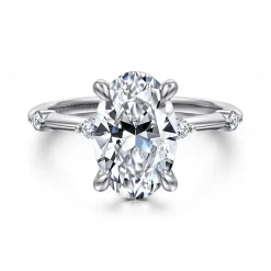 Gabriel & Co. Frances - 14K White Gold Oval Diamond Engagement Ring