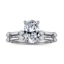 Discount Gabriel & Co. Frances - 14K White Gold Oval Diamond Engagement Ring