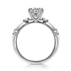 Outlet Gabriel & Co. Frances - 14K White Gold Round Diamond Engagement Ring