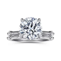 Best Gabriel & Co. Frances - 14K White Gold Round Diamond Engagement Ring