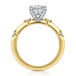 Hot Gabriel & Co. Frances - 14K White -Yellow Gold Oval Diamond Engagement Ring