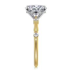 New Gabriel & Co. Frances - 14K White-Yellow Gold Oval Diamond Engagement Ring