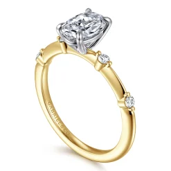Online Gabriel & Co. Frances - 14K White -Yellow Gold Oval Diamond Engagement Ring