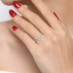 Hot Gabriel & Co. Frances - 14K White -Yellow Gold Round Diamond Engagement Ring