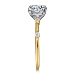 Hot Gabriel & Co. Frances - 14K White -Yellow Gold Round Diamond Engagement Ring