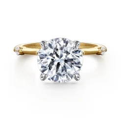 Hot Gabriel & Co. Frances - 14K White -Yellow Gold Round Diamond Engagement Ring
