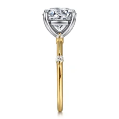 Hot Gabriel & Co. Frances - 14K White -Yellow Gold Round Diamond Engagement Ring