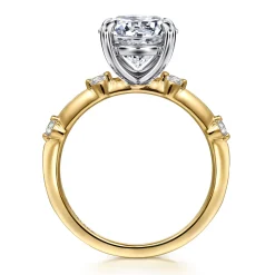 Hot Gabriel & Co. Frances - 14K White -Yellow Gold Round Diamond Engagement Ring