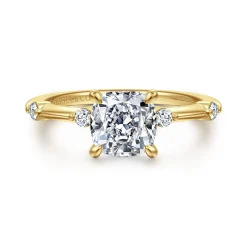 Gabriel & Co. Frances - 14K Yellow Gold Cushion Cut Diamond Engagement Ring