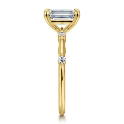 New Gabriel & Co. Frances - 14K Yellow Gold Emerald Cut Diamond Engagement Ring