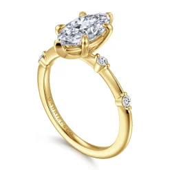 New Gabriel & Co. Frances - 14K Yellow Gold Marquise Shape Diamond Engagement Ring