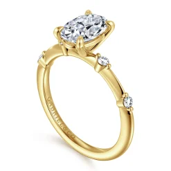 Outlet Gabriel & Co. Frances - 14K Yellow Gold Oval Diamond Engagement Ring