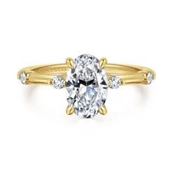 Outlet Gabriel & Co. Frances - 14K Yellow Gold Oval Diamond Engagement Ring