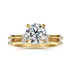Sale Gabriel & Co. Frances - 14K Yellow Gold Round Diamond Engagement Ring