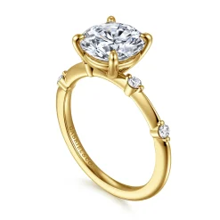 Clearance Gabriel & Co. Frances - 14K Yellow Gold Round Diamond Engagement Ring